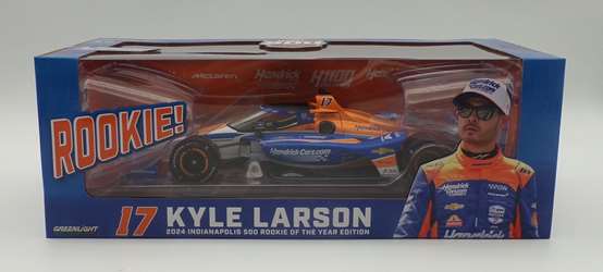 Kyle Larson #17 Hendrickcars.com, Arrow McLaren / 2024 Indianapolis 500 Rookie of the Year Edition - NTT IndyCar Series 1:18 Scale IndyCar Diecast Kyle Larson, 2024,1:18, diecast, greenlight, indy