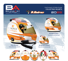 *Preorder* Daniel Suarez 2025 Choice Privileges Full Size Replica Helmet Daniel Suarez, Helmet, NASCAR, BrandArt, Full Size Helmet, Replica Helmet