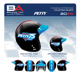 *Preorder* Petty 75 Years Full Size Version 2 Open Face Helmet Richard Petty, Helmet, NASCAR, BrandArt, Full Size Helmet, Replica Helmet